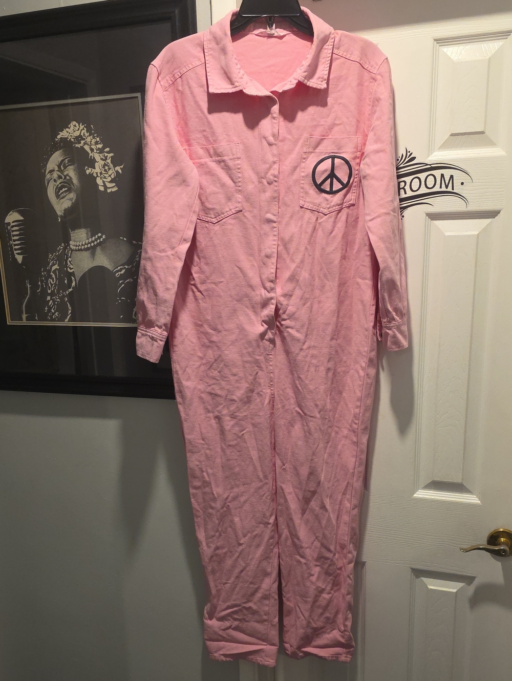 Pink Peace-Logo Long Sleeve Jumpsuit